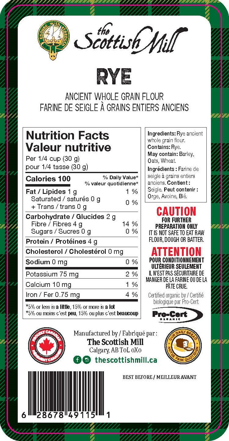 Organic Rye Flour, Whole Grain - Ancient