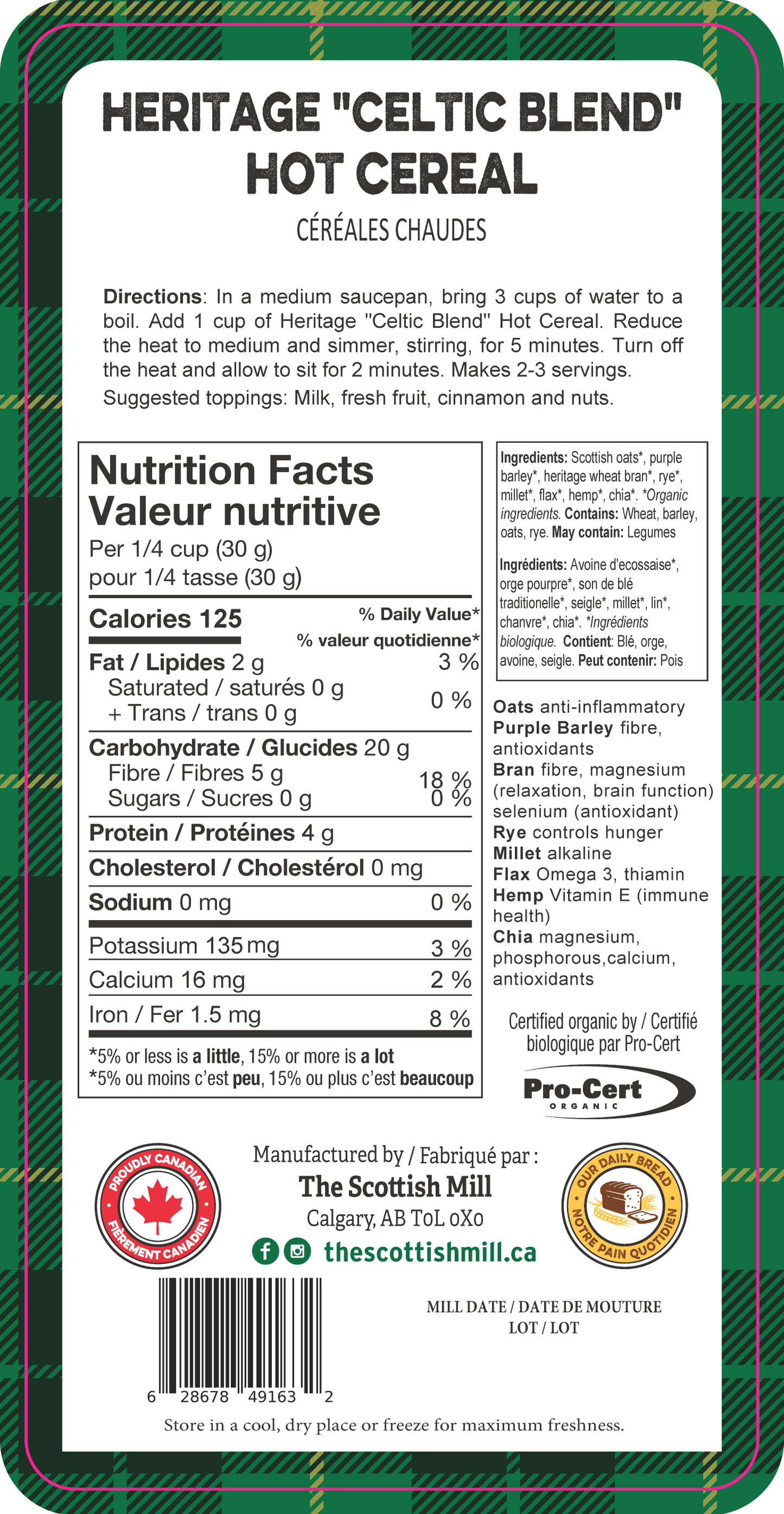 Organic "Celtic Blend" Hot Cereal - Heritage